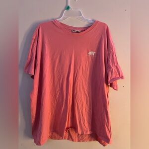 Simply Southern Short Sleeve Tee in Coral Pink with Small Logo
